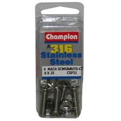 Champion Mach Screws And Nuts Set 6x25mm