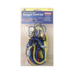 Gripwell Bungee Cord, Metal Hook - 6 Pack