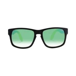 LXD Men’s Baja Mirror Polar Sunglasses Matt Black With Green Lens